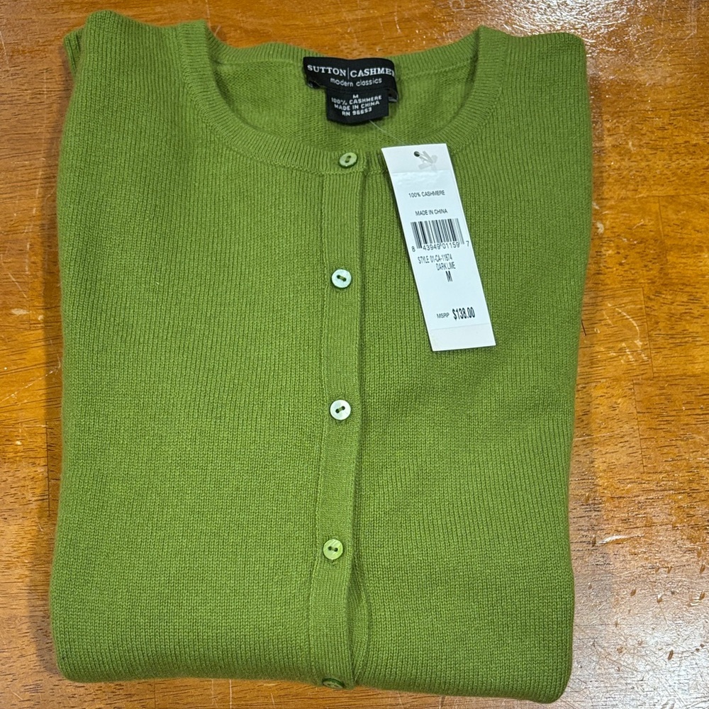 Cashmere Classic Green Cardigan